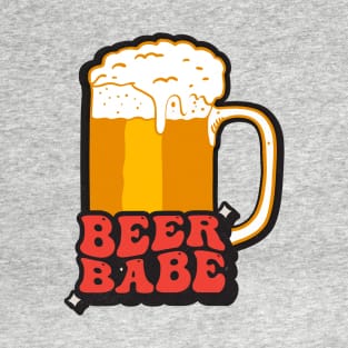 Beer Babe Frosty Mug of Beer and Text Design T-Shirt